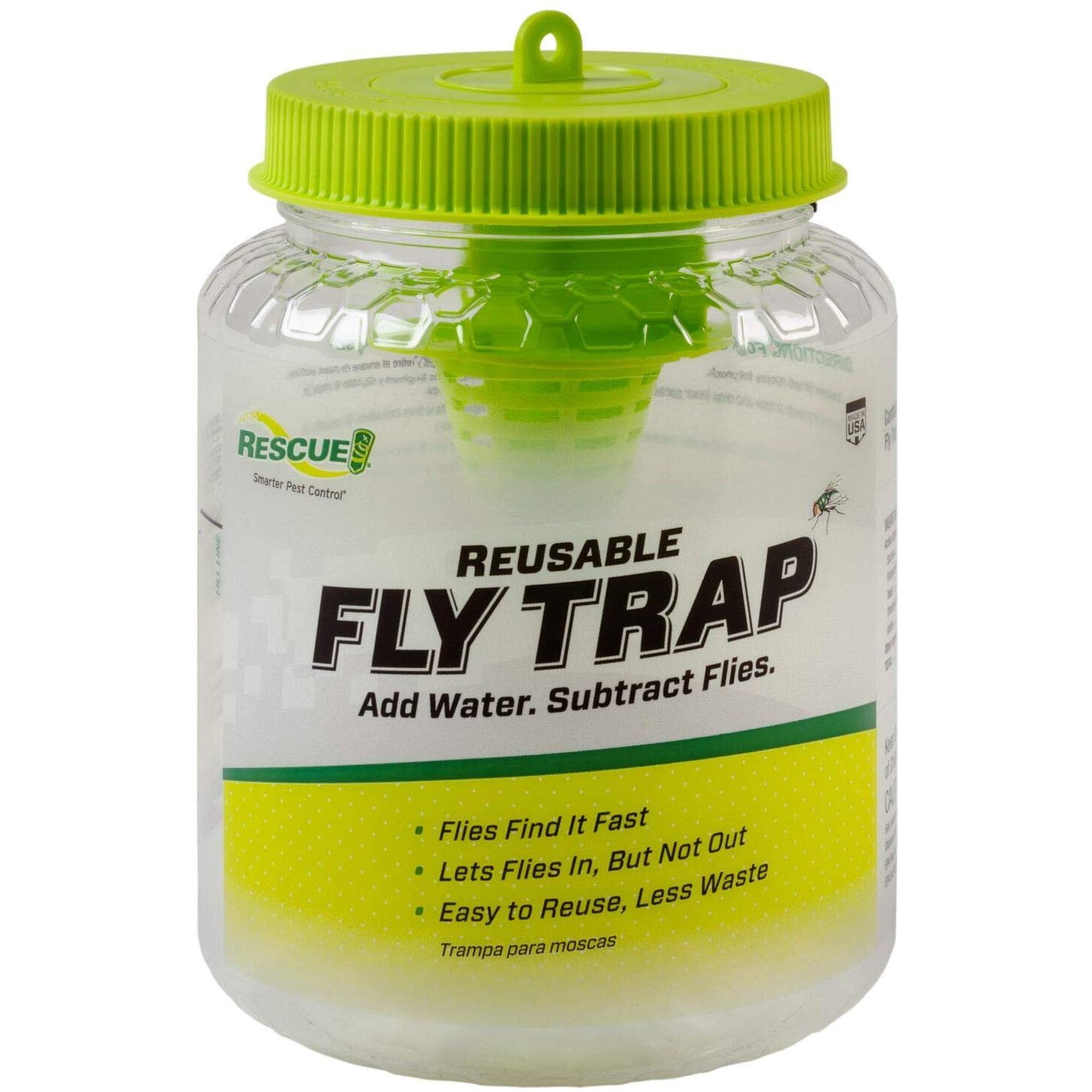 RESCUE! Outdoor Reusable Fly Trap - Trap for Flies - Single Piece, 1 oz