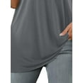 thumbnail image 4 of FASHIONWT Women Short Sleeve Criss-Cross Pleated V-Neck Tunic T-Shirt, 4 of 4