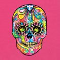 thumbnail image 5 of Wild Bobby, Dean Russo Colorful Sugar Skull Streetwear Women Racerback Tank Top, Raspberry, X-Large, 5 of 5