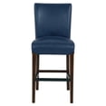 thumbnail image 2 of Milton Bonded Leather Counter Stool Wenge Legs, Vintage Blue, 2 of 11