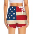 thumbnail image 4 of Uemuo American Flag Map Pattern Women's Athletic Shorts High Waisted Running Shorts with Liner Pockets Gym Elastic Workout Shorts-X-Large, 4 of 9