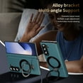 thumbnail image 5 of Allytechgroup Case for Samsung Galaxy Z Fold 7, PU Leather Shell Built-in Kickstand Hinge Protection Compatible with Magsafe Shockproof Magnetic Back Cover for Samsung Galaxy Z Fold 7, Green, 5 of 9