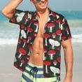 thumbnail image 5 of Picia Red Mushrooms Gentle Cotton Regular Fit Short Sleeve Casual Hawaiian Shirt for Men-Medium, 5 of 9