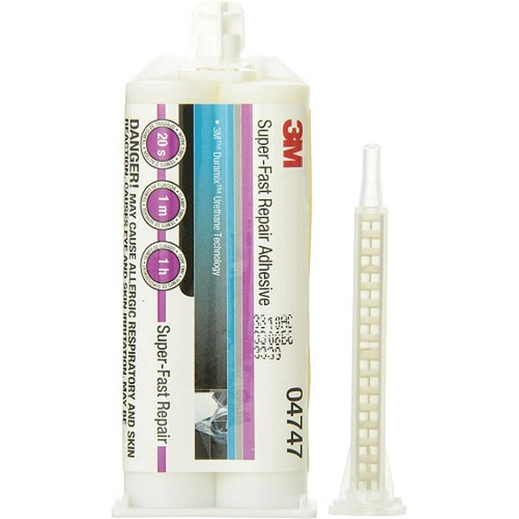 3M Super-Fast Repair Adhesive, 04747, Amber, 47.3 mL Cartridge