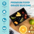 thumbnail image 5 of Bandeja de bricolaje de 6 rejillas, molde grande y cuadrado, fabricante de silicona negra, rejilla de hielo cuadrada reutilizable, rejilla de hielo de silicona (6 cuadrados con tapa), 5 of 5