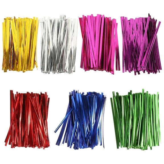 OUNONA Assorted Color Twist Ties for Bags with Pet and Iron Material Durable Binding Ties