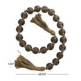 thumbnail image 3 of DecMode Handmade Round Dark Brown Glass Garland with Tassel with Knotted Brown Jute, 3 of 17