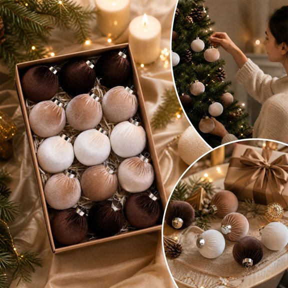 YingYouFu Christmas Tree Decorations 15PC Christmas Balls Ornaments Christmas Tree Hanging Balls Shatterproof Xmas Baubles for Xmas Tree Holiday Party Indoor Outdoor Decor