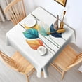 thumbnail image 2 of Square Tablecloth 42x42 Inch – Waterproof Polyester Printed Table Cover, Wrinkle Resistant & Washable for Kitchen Dining Picnic Party Decor, Single-v4-15, White, 2 of 6