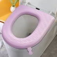 thumbnail image 4 of weibbin Soft Flannel Toilet Seat Cover for Household Use, Non Slip Thicker Warmer Washable Bathroom Toilet Seat Cushion, Easy-Install Self-Adhesive Reusable Toilet Lid Seat Cover Pads, 4 of 6