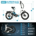 thumbnail image 4 of Wildeway Folding Electric Bike for Adults with 32Ah Battery Long Range 750W Motor 28MPH,20"x 3.0"Fat Tire Foldable EBike,7 Speeds, Snow Mountain Bike Beach Off-road Ebike with UL2849, 4 of 12