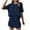 Navy womens 2 piece sets, variant on up to 60% off Gifts Womens Loungewear Set Knit 2 Piece Outfits for Women Short Sleeve Round Neck Tops and Drawstring Shorts Lounge Sets Casual Solid Pajamas Sets Homewear Sleepwear Set