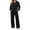 Black, variant on Womens Plus Size Lounge Sets Casual Solid Color V-neck Tops and Pleated Wide Leg Pants Two Piece Matching Sets Fashion Loose Comfy Fall Outfits