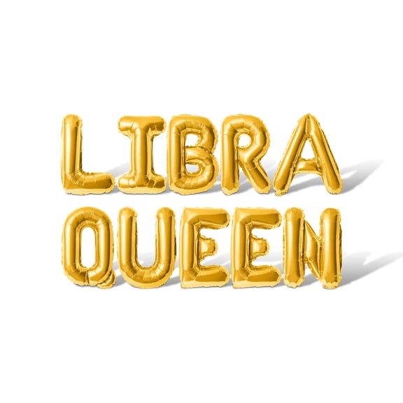 Letter Balloons - LIBRA QUEEN 16" Inch Alphabet Letters Foil Mylar Balloon Birthday Party Banner (Gold)