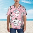 thumbnail image 2 of Lsque Sanrio Pattern Hawaiian Shirt for Men Unisex Summer Beach Casual Short Sleeve Cotton Linen Button Down Shirts-Small, 2 of 6