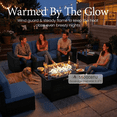 thumbnail image 2 of LayinSun 13 Pieces Outdoor Patio Furniture Set with 44" Fire Pit Table Black Rattan Sectional Sofa Conversation Sets, 2 of 9