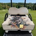 thumbnail image 2 of COEQINE Golf Cart Seat Cover Towel with Foldable Design and Carry Handle, Universal 51.2"x30.3", Comfort Quilted Polyester, 4 Front Pockets, Easy to Clean, Wolf Floral Beige, 2 of 8