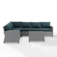 thumbnail image 6 of Afuera Living Transitional 5Pc Outdoor Wicker Sectional Set in Navy & Gray, 6 of 17