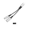 thumbnail image 3 of Uxcell USB C to 3.5mm Headphone and Charger Adapter, 2 in 1 Type C to Aux Audio Jack with PD 60W Cable Grey 130mm, 3 of 5
