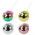Flash Ball cup discoball cup Plated Ball cup Round Ball Girl Straw