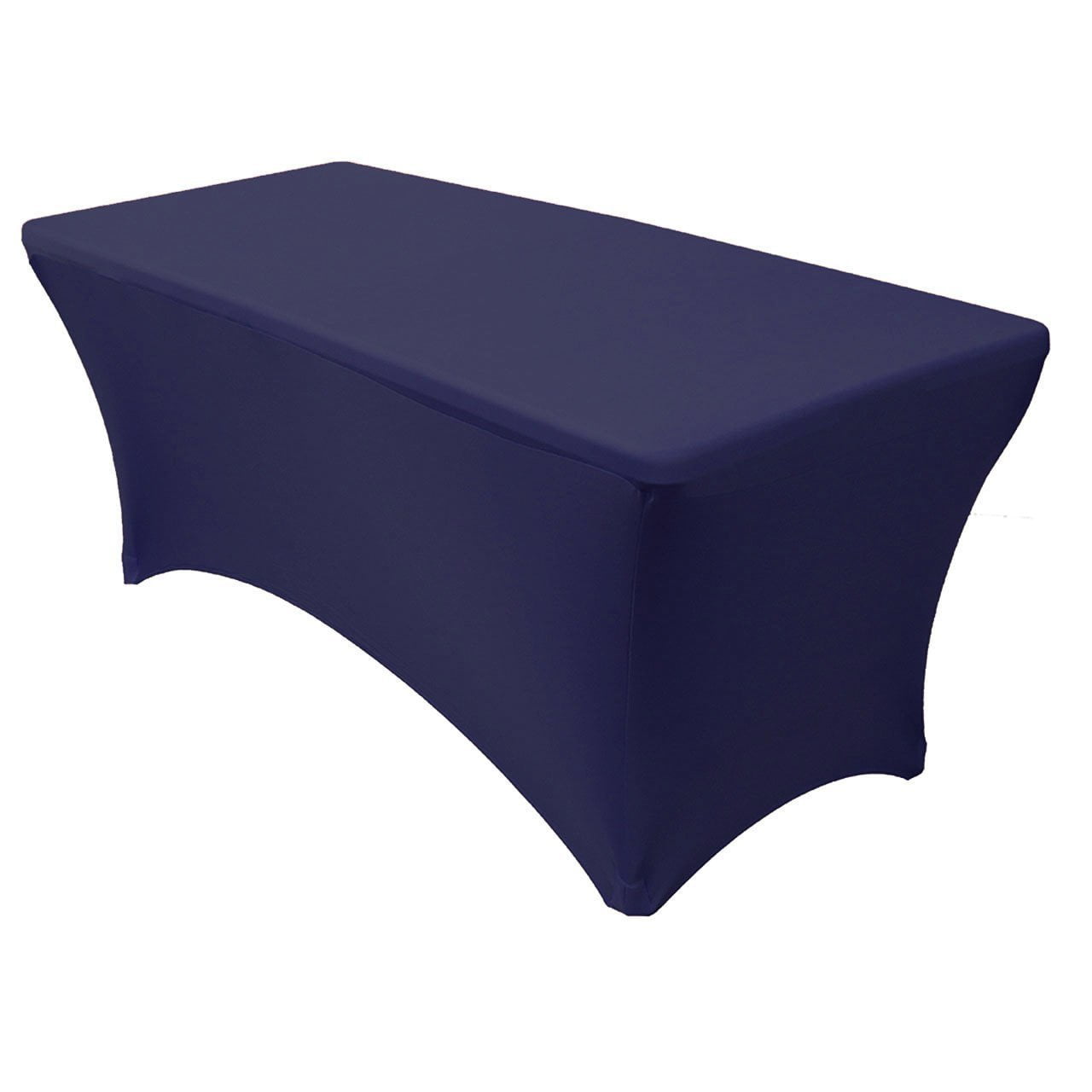 Rectangular Fitted Stretch Spandex Table Cover Navy Blue 8 L Wrinkle And Stain Resistant Stretch Spandex Fabric By Your Chair Covers