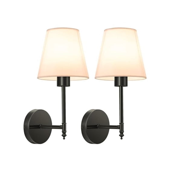 2 sets of black 14.5-inch battery powered wall lights, remote control dimmable detachable bulb multi-color wireless wall lights, suitable for bedrooms, living rooms, corridors