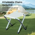 thumbnail image 6 of ZYPPP 4ft Portable and Foldable Indoor Outdoor Camping Table with 4 Chairs Set, Adjustable Height Dining Table, Multifunctional Folding Utility Camp Table for Camping and Parties (Honey Maple), 6 of 8