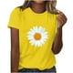 thumbnail image 1 of Blusas de Manga Corta para las Mujeres Impresas Cuello Redondo Casual Top, Suaves Blusas de Algodón de Imitación para las Mujeres, 1 of 2