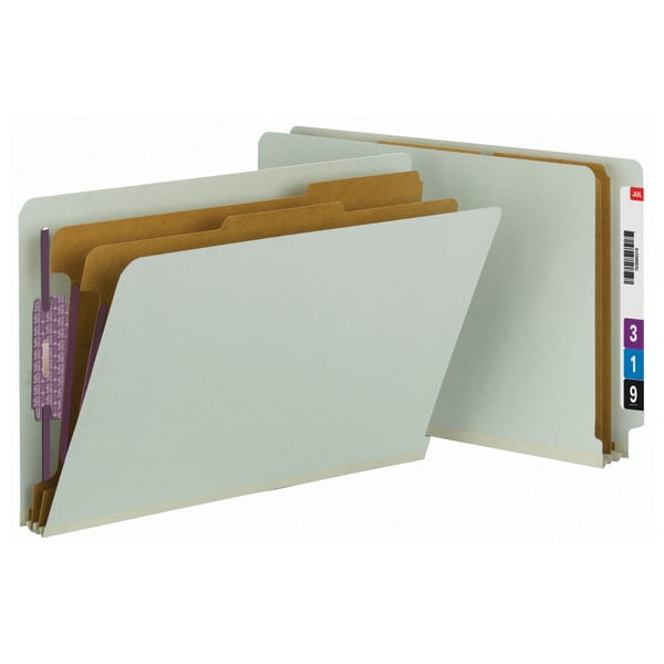 Smead® Full EndTab Classification Folder With SafeSHIELD Fastener, 2