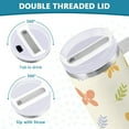 thumbnail image 5 of 30 oz Tumbler with Handle Lid and Straw Insulated Water Tumbler Stainless Steel Water Cup Mug Bottle Reusable Cup Holder Friendly Butterfly and Leaves, 5 of 6