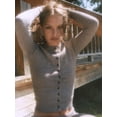 thumbnail image 3 of JULISSA MO Long Sleeve Knitted Single-breasted Buttons Cardigan Sweater Women Crew Skinny Versatile Ribbed Woolen Bottom Top, 3 of 6