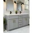 thumbnail image 3 of Design House Brookings 60" x 21" Ready to Assemble Solid Wood 3-Drawer Bath Vanity Cabinet, Sherwin Williams® Gray, 3 of 24