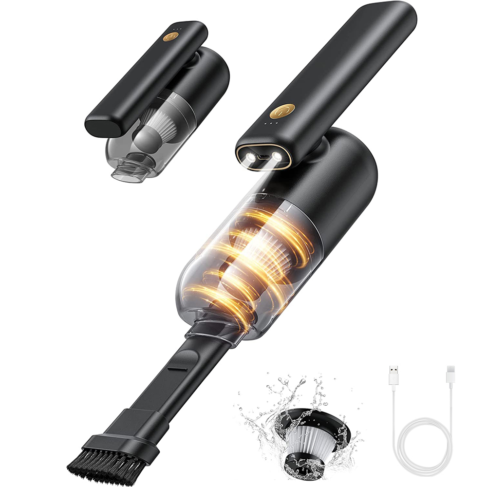 JLLOM Handheld Vacuum Cordless, Cordless Car Vacuum Rechargeable Held Vacuum Powerful Suction Portable Mini Hand Vacuum(Black)