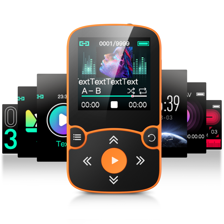 AGPTEK MP3 Player, Bluetooth Music Player with Armband, 32GB, A65X Orange