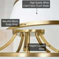 thumbnail image 2 of Kira Home Zoey 18" Modern Gold Semi Flush Mount with White Tapered Fabric Shade, 3-Light Ceiling Light, Warm Brass, 2 of 8