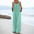 thumbnail image 4 of FAFWYP Women's Casual Loose Overalls Jumpsuits One Piece Sleeveless Wide Leg Long Pant Rompers with Pockets, 4 of 8