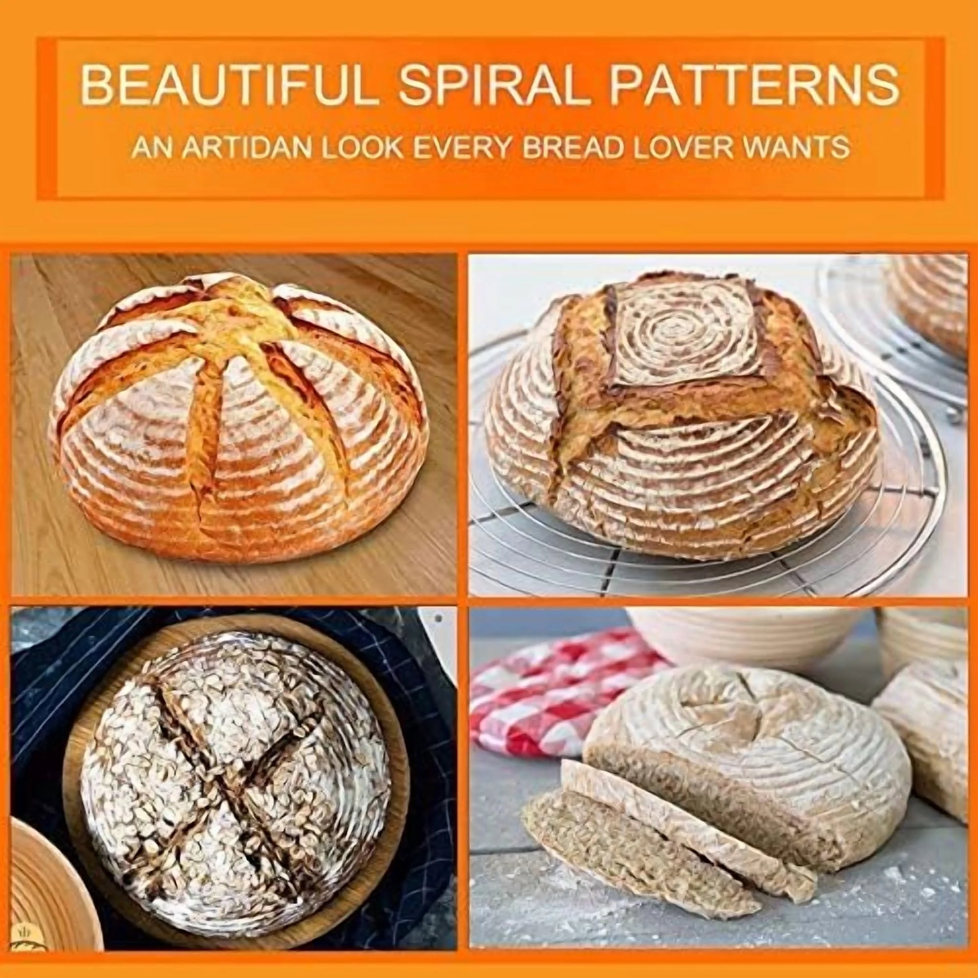 Sourdough Banneton Basket Set - 2 Pack 10" with Liners for Perfect Bread Shape