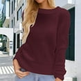 thumbnail image 2 of Sweaters for Women Long Sleeve Pullover Cable Knit Casual Winter Loungewear Women's Sweater Soft Round Neck Basic Tops Comfortable Loose Fit Fall Fashion Clothes, 2 of 6