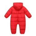 thumbnail image 3 of SYNPOS 0-12M Baby Flannel Lining Snowsuit Unisex Winter Warm Jumpsuit Double Zip Up Romper, 3 of 5