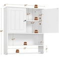 thumbnail image 2 of REKHH Bathroom Wall Cabinet with Towel Rack and Open Shelf, Medicine Cabinet with Double Doors, Hanging Kitchen Cupboard with Adjustable Shelf for Living Room, Laundry Room, Mudroom White, 2 of 7