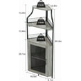 thumbnail image 2 of Cabine de Bar d'Angle, Armoire à Vin avec Tablettes en Verre Amovibles, Buffet Bahut, 2 of 8
