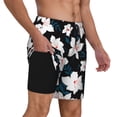 thumbnail image 3 of Goofa Lilies Flowers Printed Men's Swim Trunks Board Shorts Quick Dry Mens Swimming Trunks with Compression Liner,Breathable Fit Hawaii Beach Shorts-, 3 of 9
