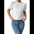 thumbnail image 2 of Camisa de Verano para Mujer, de Corta, con Volantes, Cuello Alto, Floral, , 2025, Blusas Informales, Tops S, 2 of 8