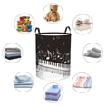thumbnail image 4 of Disketp Touches de Piano avec Notes de Musique pour Panier à Linge Rond Simple Couche avec Poignée pour Chambre, Salle de Bain, Dortoir Universitaire-Petit, 4 of 6