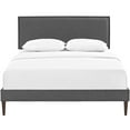 thumbnail image 4 of Modway Amaris Lit Plateforme Double en Tissu avec Pieds Carrés Fuselés, Gris, 4 of 7