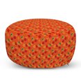 thumbnail image 1 of Fruits Pouf Cover with Zipper, Cherry Branches and Leaves Summer Eat Organic Food Motif Print, Soft Decorative Fabric Unstuffed Case, 30" W X 17.3" L, Burnt Orange and Multicolor, by Ambesonne, 1 of 5