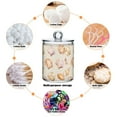 thumbnail image 6 of Yayeee 4 Pack Qtip Holder Bathroom Cotton Swab Canister with Lid Clear Dispenser Set, Pink Seashell, 6 of 6