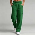 thumbnail image 2 of Women Wide Leg Sweatpants Sevevn Elastic Waist Loose Fit Casual Trousers With Side Zipper Pockets, Assorted Solid Color Options For Daily Lounging Walking And Street Casual Outfits, 2 of 9