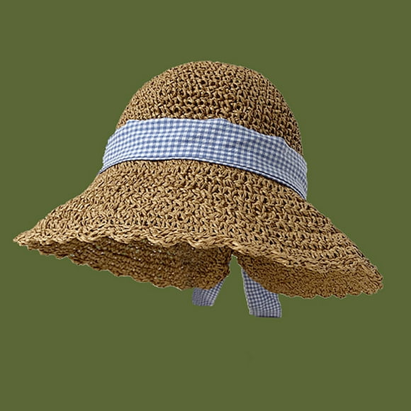 Women's Sunshade Sun Protection Large Small Clear New Year's And Summer Outings Beach Vacations Sweet Forest Style Versatile And Eye-catching Straw