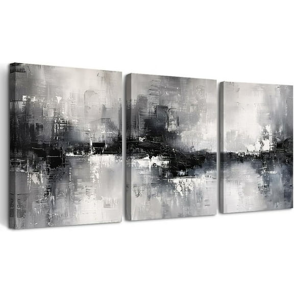 Wall Decorations For Living Room Canvas Wall Art For Bedroom Office Wall Decor Black And White Ocean Landscape Wall Paintings Modern Posters Pictures Artwork For Bathroom（Only canvas）